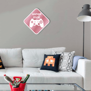 QUADRO DECORATIVO GEEK  - PLACA GAMER ZONE