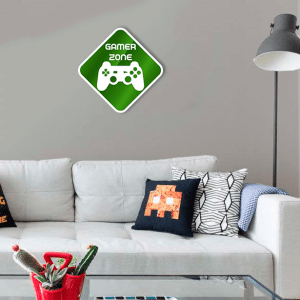 QUADRO DECORATIVO GEEK  - PLACA GAMER ZONE