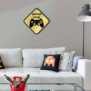 QUADRO DECORATIVO GEEK  - PLACA GAMER ZONE