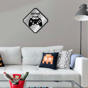 QUADRO DECORATIVO GEEK  - PLACA GAMER ZONE