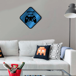 QUADRO DECORATIVO GEEK  - PLACA GAMER ZONE