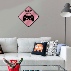 QUADRO DECORATIVO GEEK  - PLACA GAMER ZONE