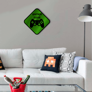 QUADRO DECORATIVO GEEK  - PLACA GAMER ZONE