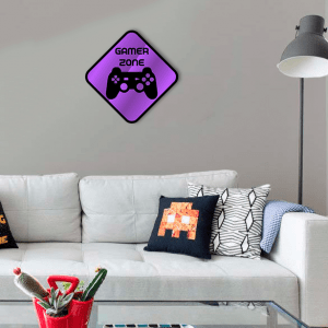 QUADRO DECORATIVO GEEK  - PLACA GAMER ZONE