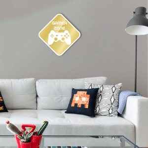 QUADRO DECORATIVO GEEK  - PLACA GAMER ZONE