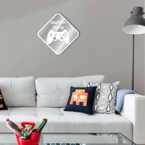 QUADRO DECORATIVO GEEK  - PLACA GAMER ZONE