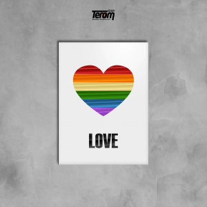 QUADRO LGBT - CORAÇÃO + LOVE
