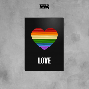 QUADRO LGBT - CORAÇÃO + LOVE