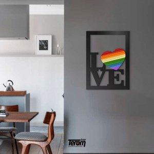 QUADRO LGBT - LOVE + CORAÇÃO