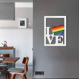 QUADRO LGBT - LOVE + CORAÇÃO