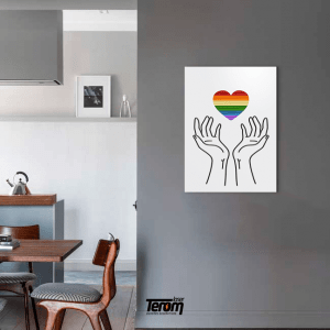 QUADRO LGBT - MÃOS E CORAÇÃO