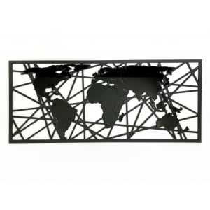 QUADRO MAPA MUNDI ABSTRATO - BLACK EDITION