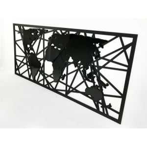 QUADRO MAPA MUNDI ABSTRATO - BLACK EDITION