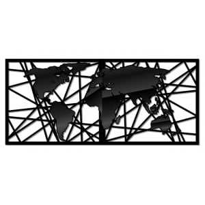 QUADRO MAPA MUNDI ABSTRATO - BLACK EDITION