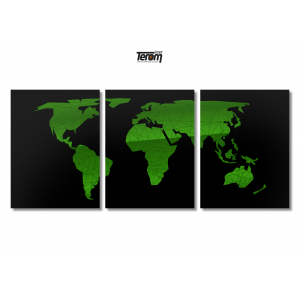 QUADRO - MAPA MUNDI GEOMÉTRICO (3 PARTES)