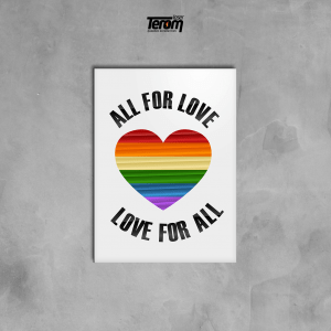 QUADRO LGBT - FRASE ALL FOR LOVE