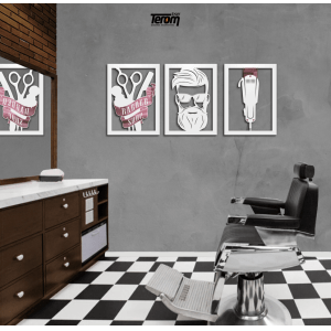 QUADROS DE BARBEARIA - BARBER SHOP, HOMEM, MÁQUINA