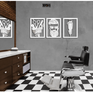 QUADROS DE BARBEARIA - BARBER SHOP, HOMEM, MÁQUINA