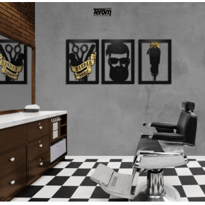 QUADROS DE BARBEARIA - BARBER SHOP, HOMEM, MÁQUINA