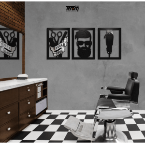 QUADROS DE BARBEARIA - BARBER SHOP, HOMEM, MÁQUINA