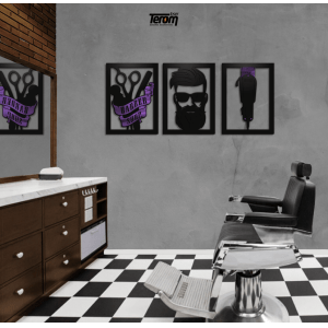 QUADROS DE BARBEARIA - BARBER SHOP, HOMEM, MÁQUINA