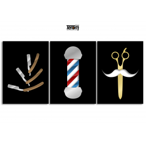 QUADROS DE BARBEARIA - NAVALHA POLE TESOURA