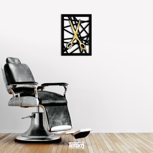 QUADROS DECORATIVOS BARBEARIA - TESOURA ABSTRATO