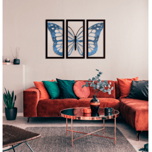 QUADRO DECORATIVO - A BORBOLETA ELITE + 3 PLACAS DE MESA DE BRINDE(KIT 3 PEÇAS)