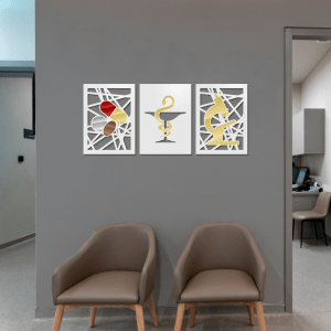 QUADROS DECORATIVOS FARMACIA -  (KIT 3 PEÇAS)