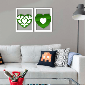 QUADROS DECORATIVOS GEEK - DUAL CORAÇÕES ZELDA