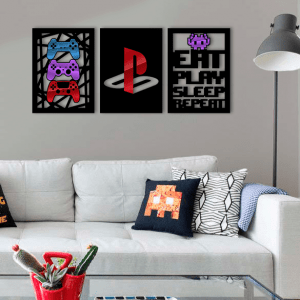 QUADROS DECORATIVOS GEEK - GAMER PLAYSTATION