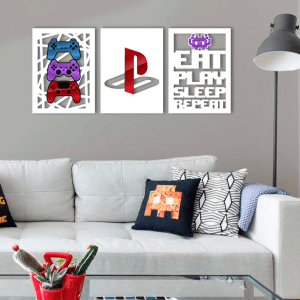 QUADROS DECORATIVOS GEEK - GAMER PLAYSTATION