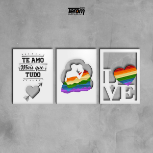 QUADROS DECORATIVOS LGBTQIA+ ( FRASE CASAL LOVE )