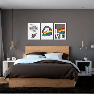 QUADROS DECORATIVOS LGBTQIA+ ( FRASE CASAL LOVE )