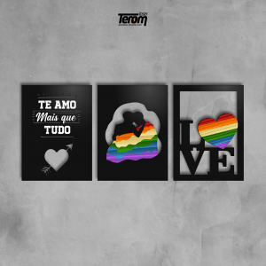 QUADROS DECORATIVOS LGBTQIA+ ( FRASE CASAL LOVE )