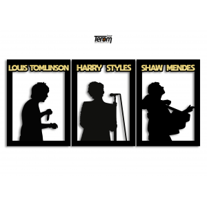 QUADROS DECORATIVOS - LOUIS TOMLINSON, HARRY STYLES E SHAW MENDES