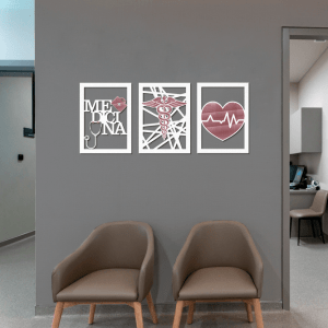 QUADROS DECORATIVOS MEDICINA SIMBOLO CORAÇÃO