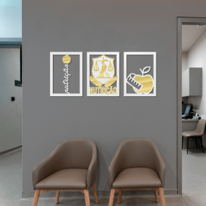 QUADROS DECORATIVOS NUTRIÇÃO SIMBOLO MAÇÃ