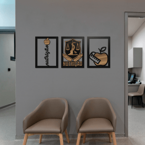 QUADROS DECORATIVOS NUTRIÇÃO SIMBOLO MAÇÃ