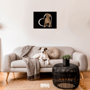 QUADROS DECORATIVOS VETERINÁRIA - CACHORRO CORAÇAO VAZADO