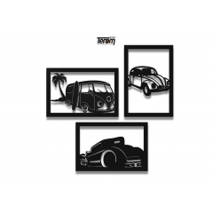 KIT 3 QUADROS CARROS 01 