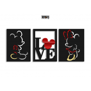 QUADROS DECORATIVOS MICKEY - MICKEY LOVE MINNIE 