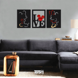 QUADROS DECORATIVOS MICKEY - MICKEY LOVE MINNIE 