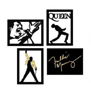 KIT 4 QUADROS PREMIUM FREDDIE MERCURY