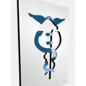 QUADRO DECORATIVO CONTABILIDADE CADUCEU CALCULADORA ( KIT 3 PEÇAS ) 