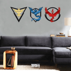 QUADROS DECORATIVOS POKEMON - INSTINCT MYSTIC VALOR ( KIT 3 PEÇAS )